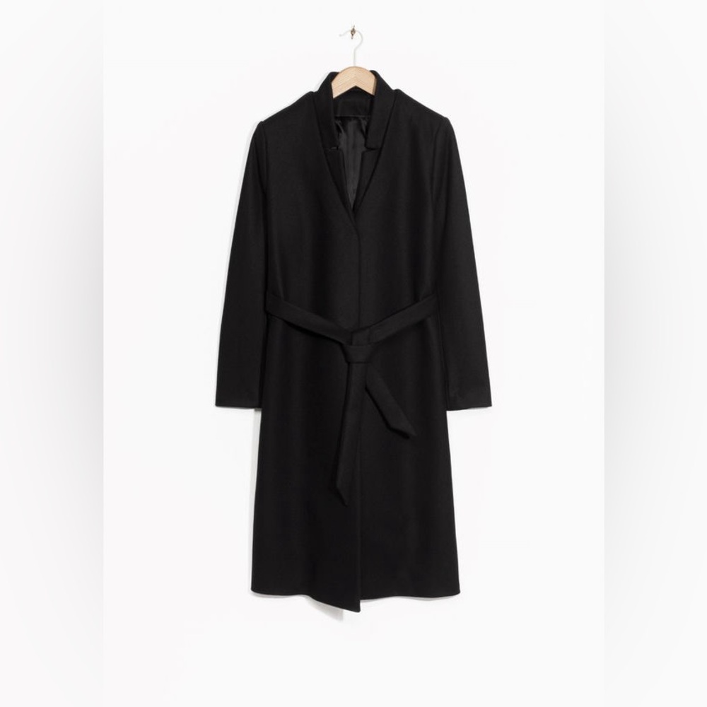 & Other Stories Wool Blend Belted Coat